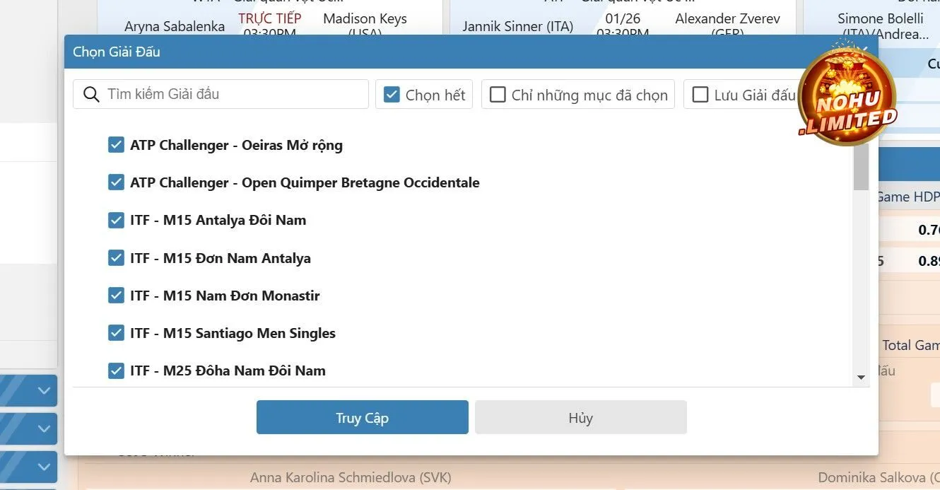 Giới thiệu cá cược quần vợt nohu