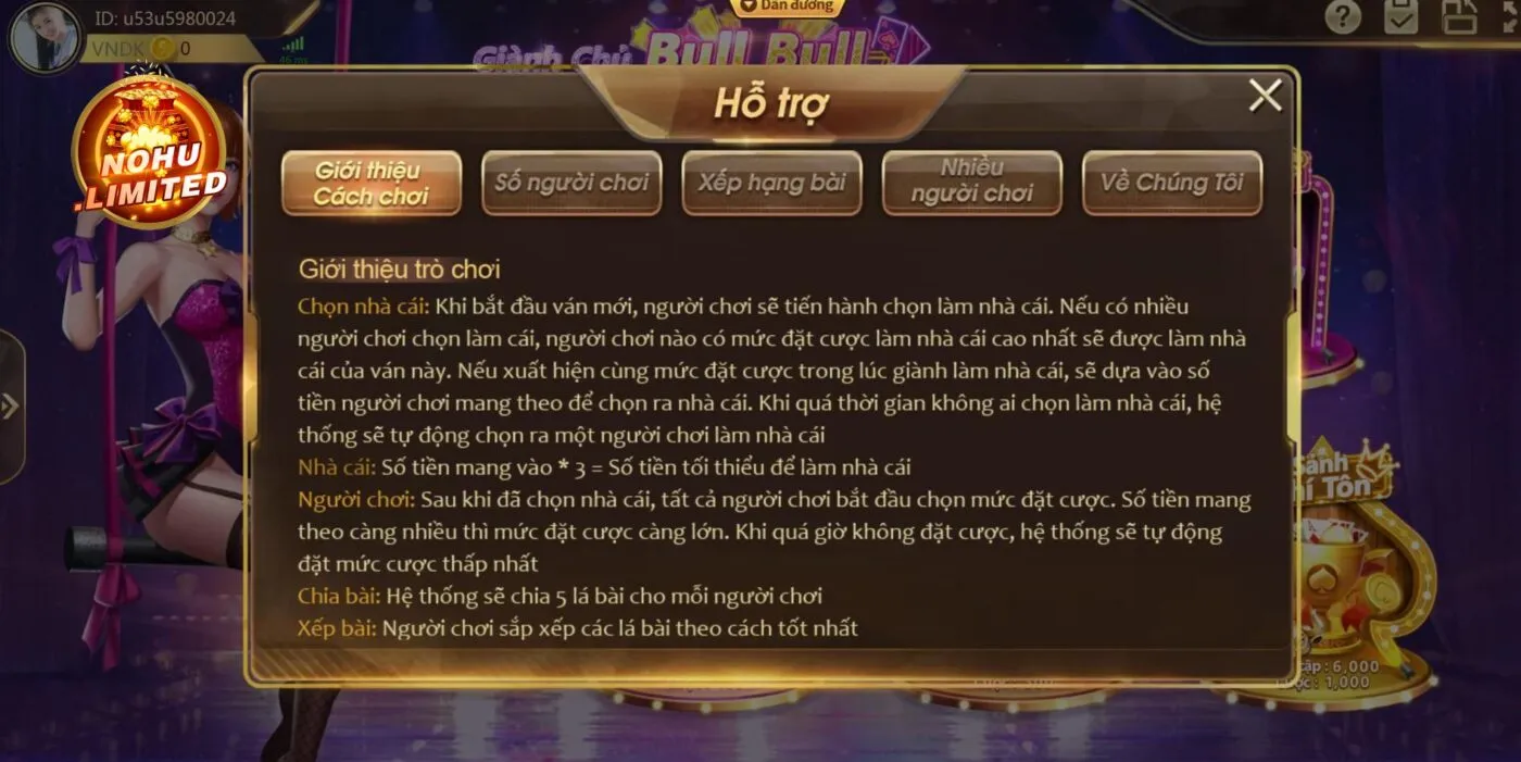 Luật chơi trò Giành chủ Bull Bull Nohu chi tiết