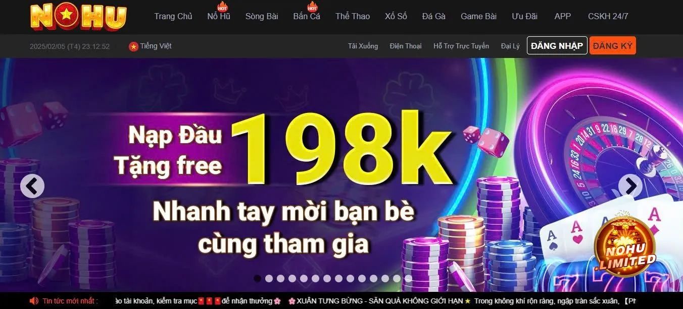 Nạp đầu tặng 198k cho người chơi