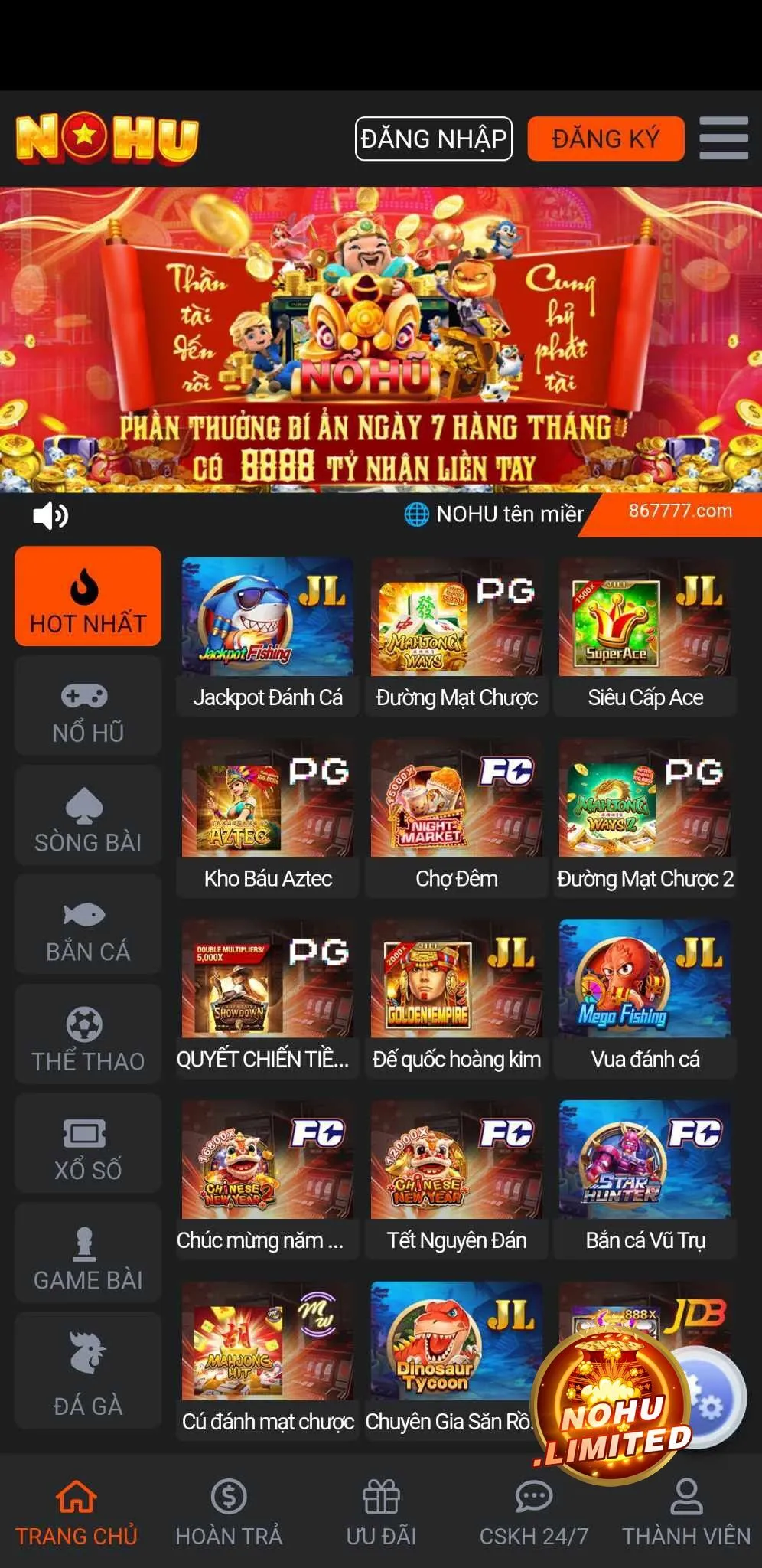 Truy cập trang web chính thức của nhà cái Nohu