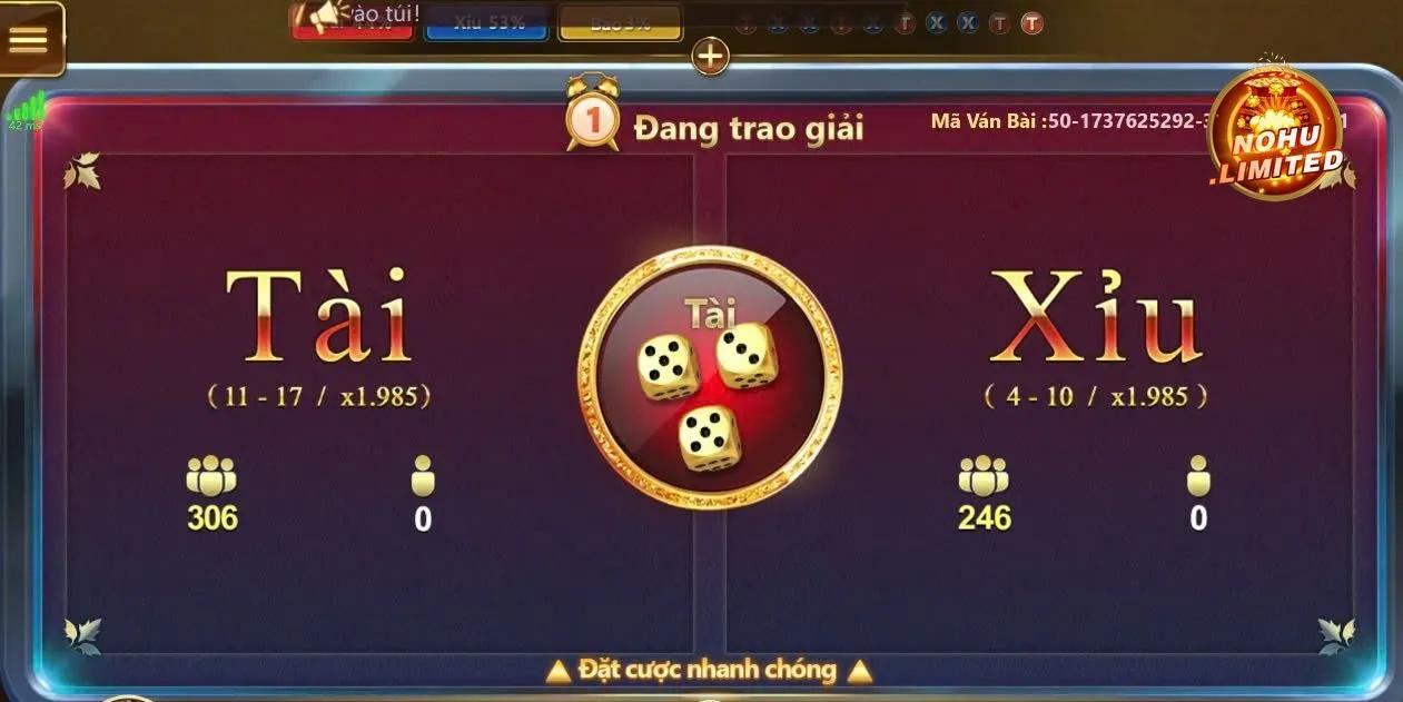 Luật chơi Tài xỉu Nohu dễ hiểu phù hợp với nhiều người chơi