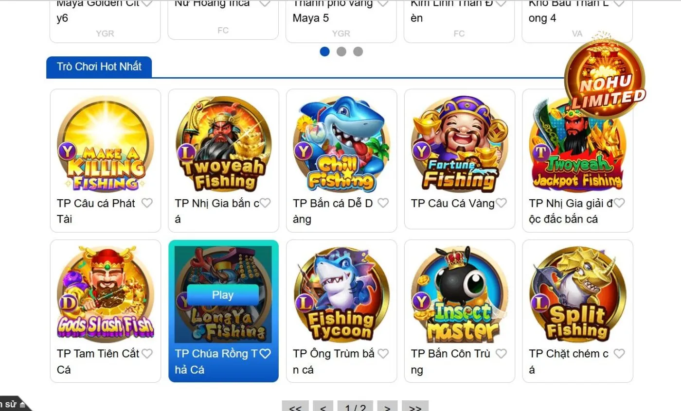 Cách chơi TP Chúa rồng thả cá tại nohu